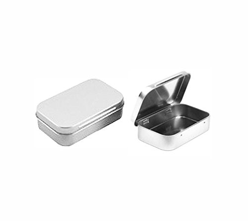 Rectangular Empty Hinged Tin Box Containers With Solid Hinged Top