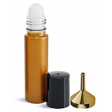 Perfume Studio ~ Set of (3) Three 10ml Roll On Golden Bronze Bottles a...