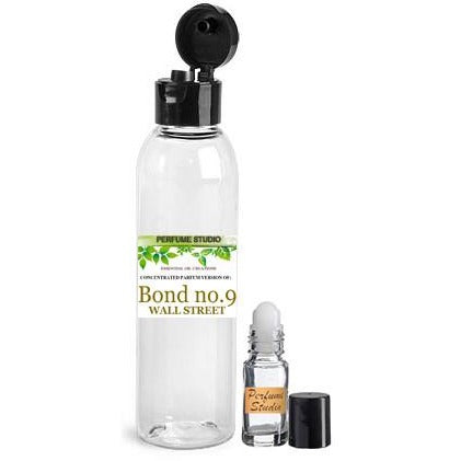 Wholesale Bond No. 9 Wall Street Inspired Premium Perfume Oil in a 2 Oz Snap Cap Plastic Bottle & Free 5 ML Roller Bottle to Use with Your Personal Oil