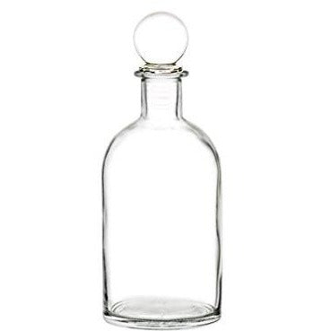 Perfume Studio Clear Boston Round Bottle with an Air Tight Glass Stopper; 8.6oz / 255ml Lead Free Glass Bottle. Ideal for Essential Oils, Perfume Oils, Cooking Oils, Extracts, Salad Dressings, Vinegar