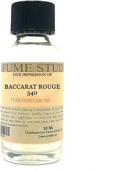 Perfume Studio Oils 100% Pure Fragrance Oil Impression Compatible with'Fits' Baccarat Rouge 540 Perfume (1oz, Baccarat_Rouge), 1 Ounce, Perfume Oil 1oz… B09ML46RGR