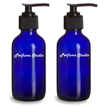 Perfume Studio™ Empty Cobalt Blue Boston Round Glass 4 Oz Bottle with D...