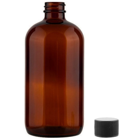 Amber Glass Essential Oil Bottles with Black Cap, 3 Pcs