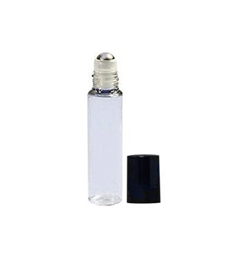 Perfume Studio Glass Roller Bottles with Metal Ball Applicator, 10 ML (10, Clear Glass Metal Ball)