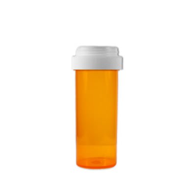 Plastic Prescription Rx Vials/bottles 25 Pack with Reversible Caps 8 Dram Size