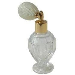Nemat International, Inc. Antique Style Clear Glass Diva Atomizer Perfume Fragrance Bottle with Ivory Colored Off White Spray Bulb and Silver Fitting, 46 Milliliter (1.64 Fluid Ounce) Capacity