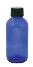 TRAVEL Cobalt Glass 4oz Bottle w/Dispensing Cap (Model: 25-401)