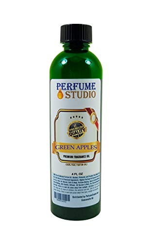 Green Apple Fragrance Oil for Making Candle, Soap, Perfumes, Air Freshener, Bath Bombs. Use on Diffusers, Plug in Refills, Oil Burners. Premium Quality Undiluted Pure Perfume Oil (Green Apple 4oz)