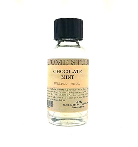 Mint Chocolate Fragrance Oil for Perfumery, Soap & Candle Making, DIY Room Air Freshener Sprays; Clear Glass Bottle. (1oz, Chocolate Mint)