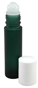 Perfume Studio Essential Oils Roll-On Frosted Green Glass Bottles, 10 ml (10 Units)
