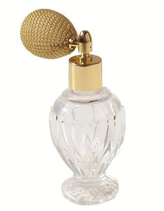 Vintage Style Refillable Empty Glass Perfume Bottle Gold Bulb Spray Atomizer 1.64 Oz