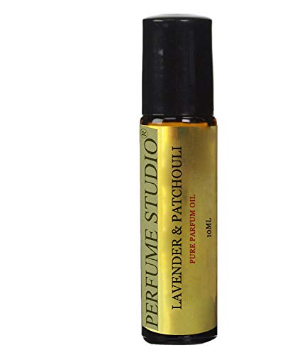 Lavender and Patchouli Roll On Perfume Oil. 10ml Amber Glass Roller Bottle.