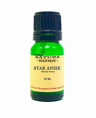Natura Bona Pure Star Anise Essential Oil. 100% Natural, Undiluted, Therapeutic Grade. 10 ml (.33 oz). (Anise Star)