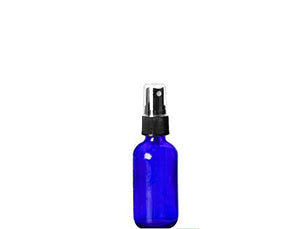 Perfume Studio 2 Oz. Cobalt Blue Glass Spray Bottles. (4 Units, Black Fine Mist Sprayers)