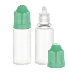 Perfume Studio Pack of Empty LDPE Plastic Squeezable Dropper Bottles, 11ml (15-Pack Green Cap)