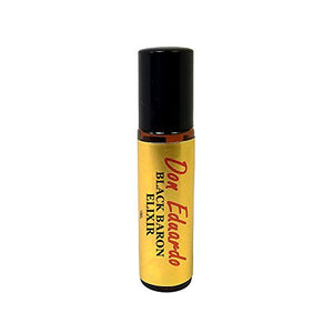 Don Eduardo Black Baron Elixir Attractant Roll-on Parfum for Men and Women. A Unisex Seductive Perfume Blend in a 10ml Amber Glass Roller Bottle.