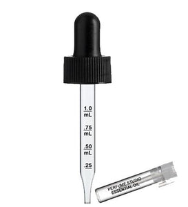 Perfume Studio Calibrated Glass Straight Tip Pipette Droppers - Pack of 24, No Bottles, Plus Free Perfume Sample Vial (.5oz Calibrated Glass Pipette)