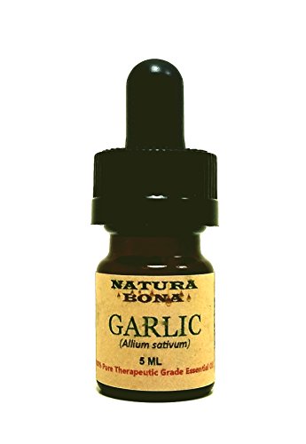 Natura Bona Garlic Essential Oil. 100% Pure, Undiluted, Therapeutic Grade. 5 ml Glass Dropper