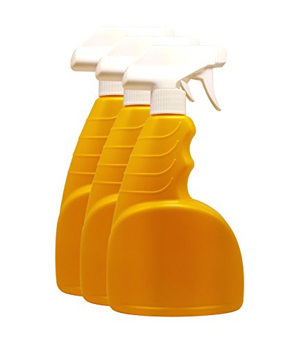 Natura Bona 3-Pack Yellow/White 22oz Trigger Stream/Mist Sprayer Bottle with a Ribbed Pistol Grip. HDPE BPA Free Bottle Ideal For Cleaning Solutions; repellents, suntan, gardening, home cleaners
