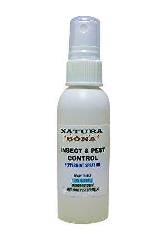 Natura Bona Peppermint Spray for Roaches, Rodents, Mice, Spiders, Ants, Wasps and Many Other Bugs. Natural Non-Toxic Pest Control for Indoor & Outdoor Use. Diluted and Ready to Use Oil (2oz Spray)