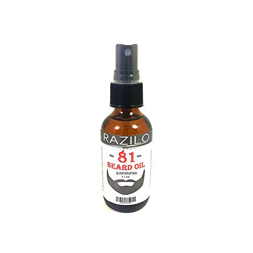 RAZILO 81 SILVER MOUNTAIN FRESH SCENT Beard Oil Spray for Men. Leave-in Beard & Mustache Conditioning Premium Oil Blend that Promotes Healthy Hair Growth; Soften Your Skin & Fights Itch: 2.1 oz Spray