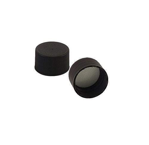Black Screw Replacement Caps for 5oz Woozy Bottles and other Bottles with 24/410 Neck Finish, Includes 6 Labels (12)