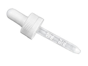 Plastic Eye Droppers with 20/400 Finish, Fine Ribbed Child Resistant Closure Cap With a 2 1/2" Plastic Pipette, Graduated 0.4 ML- 0.8 ML, Pack of 12 Droppers