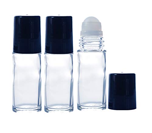 30ml Roller Bottles for Essential Oils, Perfume, and Liquid Deodorant; 1oz Roll on Glass Bottle with a complimentary 2ml Pure Parfum Sample Glass Vial.