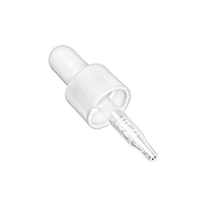 Pack of 12 Small Eye Droppers with a 18/410 Finish. White Bulb Fine Ribbed Closure, 1 11/16" Plastic Pipette Length, Graduated .3ml. Seal Integrity Packaging with Reduced Risk of Product Contamination