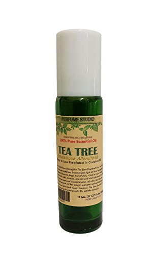 Tea Tree Roll On. Premium Essential Oil Prediluted with Fractionated Coconut Oil and Ready to Use. 10ml Green Glass Roller Bottle (Melaleuca Alternifolia)