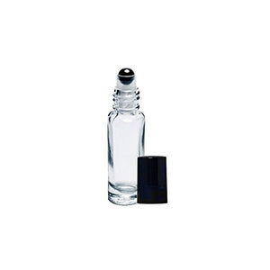 Perfume Studio 5ml Metal Ball Roll on with Black Caps for Essential Oils, Lip Balm, Perfume Oils and Aromatherapy Oils