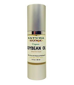 Organic Soybean Oil for Face, Hair, Body and Nails. Cold Pressed,100% Pure, No Additives. A Proven Natural Moisturizer. 1 OZ / 30 ML Airless Pump. (1oz Soybean Oil)