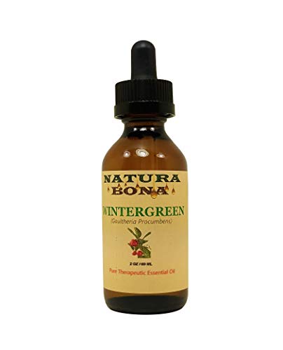 Wintergreen Essential Oil, 100 Percent Pure, Steam Distilled Organic Wintergreen Oil in a 2oz Amber Glass Dropper Bottle with With Child Resistant Safety Pipette Cap.