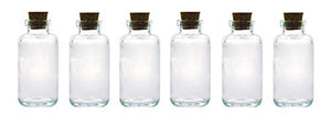 Essential Oil Glass Bottle with Cork; 6oz Liquid Capacity. Clear, Thick Glass with Complimentary Perfume Oil Sample (6, Apothecary Corked Glass Bottle)