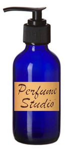 Perfume Studio0153; Empty Cobalt Blue Boston Round Glass 4 Oz Bottle with Dispenser Pump Top (Set of 2 Pcs) - Use for Lotions, Soaps, Oils and Other Homemade Liquids