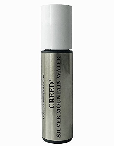 Premium Perfume Version of Creed_Silver_Mountain_Water Cologne Oil For Men (Similar Accords) - Concentrated Roll On Type Perfume Oil in a Green Glass Rollerball Glass Bottle .33 Oz/10ml