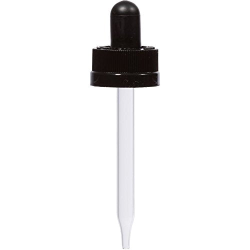 20-400 Black Child Resistant Dropper Assembly with 75mm Pipette (Set of 100)