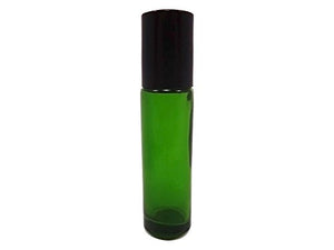 Perfume Studio Set of Green Glass Roll Ons with Metal Ball Applicators- Ideal for Essential Oil - 10ml