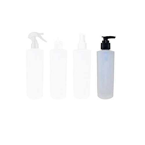 4oz Plastic Pump Bottle - Durable HDPE Material, 24/410 Neck Size, Pack of 8 (BLACK DISPENSING PUMP)