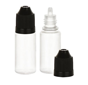 Perfume Studio Pack of Empty LDPE Plastic Squeezable Dropper Bottles, 11ml (15-Pack Black Cap)