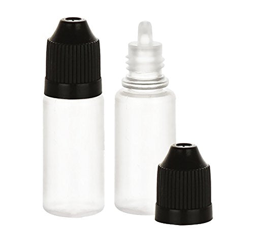 Perfume Studio Pack of Empty LDPE Plastic Squeezable Dropper Bottles, 11ml (60-Pack Black Cap)