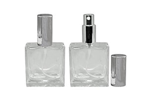 Perfume Studio Empty Perfume Spray Atomizer Bottle - Top Quality Clear Durable Glass (Set of 2 Bottles, 1.7 Oz Each)