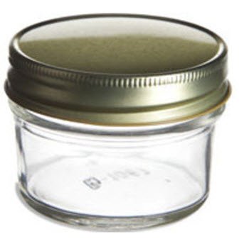 4oz Tapered Glass Mason Jar with Tin Unlined Lid (1 Unit)
