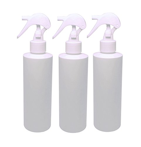 Natura Bona 8oz Trigger Sprayer Bottle. HDPE BPA Free Bottle Ideal For Cleaning Solutions, Massage Oils, DIY Repellents, Suntan Oil, Gardening, Cleaners (3-Pack) (WHITE TRIGGER SPRAYER)