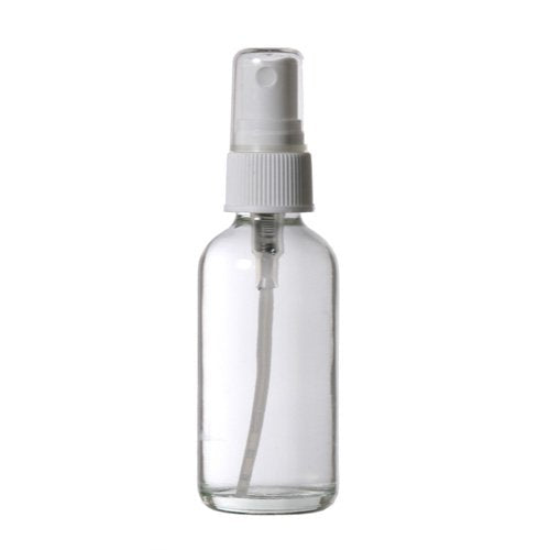 4 Pack - Empty Clear Glass Spray Bottle -2 oz Refillable Bottles for Essential Oil