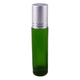 Perfume Studio Set of Green Glass Roll Ons with Metal Ball Applicators- Ideal for Essential Oil - 10ml