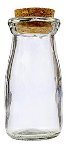 Small Mini Glass Bottles with Cork top stoppers; 100ml. Complimentary Pure Parfum Sample Included (1, Cork Glass Bottles)