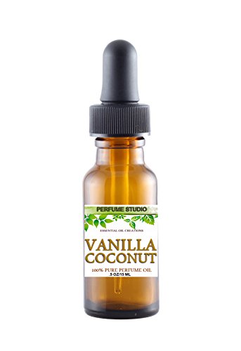 Vanilla Coconut Oil in a 15ml Amber Glass Dropper Bottle. Premium Grade Concentrated Vanilla Coconut Fragrance Oil used for Soap Making, Burners, Diffuser, Candle Making, Car Freshener, Perfume Making