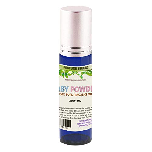 Baby Powder Impression Roll On Perfume Oil Type- 10ml Blue Cobalt Glass Roller Bottle Silver Cap - Premium Grade Parfum Oil, Unisex