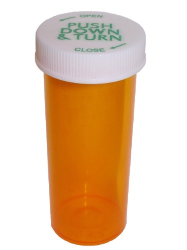 Child Resistant 20 Dram Amber Pill Vials (12 Pack)